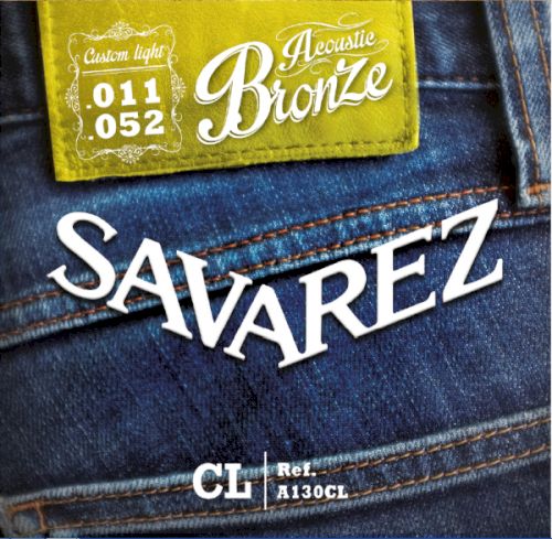Комплект струн для акустической гитары Savarez A130CL , бронза 80/20, Custom Light, 11-52