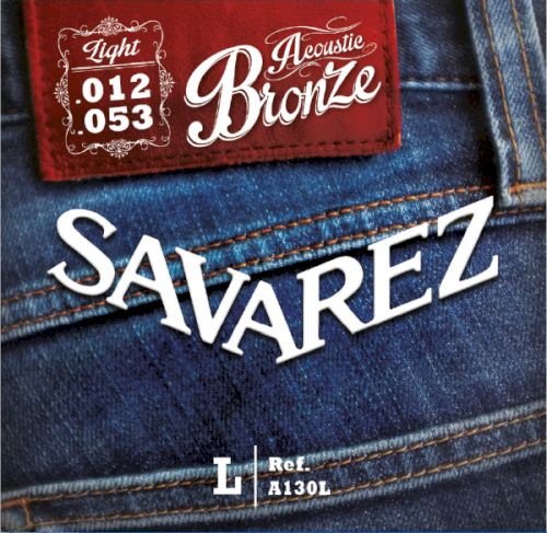 Комплект струн для акустической гитары Savarez A130L, бронза 80/20, Light, 12-53