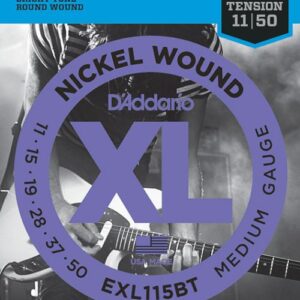 Комплект струн для электрогитары D'Addario, сбалансированное натяжение, Medium, 11-50, EXL115BT Nickel Wound