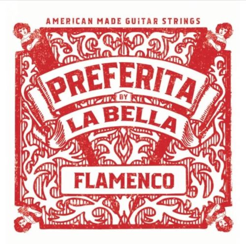 Комплект струн для классической гитары, красный нейлон, La Bella 1P-F Preferita Flamenco