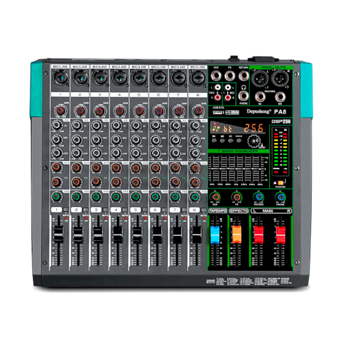 Микшерный пульт PA-08 DSP256 8-канальный