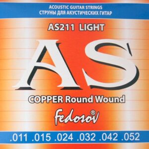 Комплект струн для акустической гитары, медь, AS211 Copper Round Wound 11-52, Fedosov